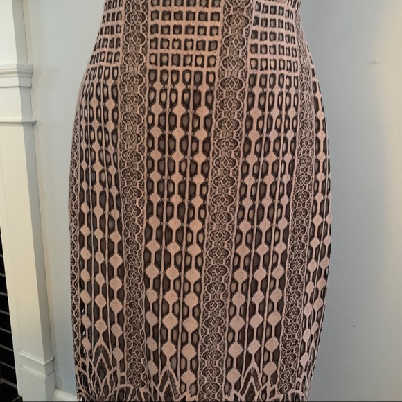 BCBG MaxAzria blush & black lace dress NEW nude - Picture 5 of 16